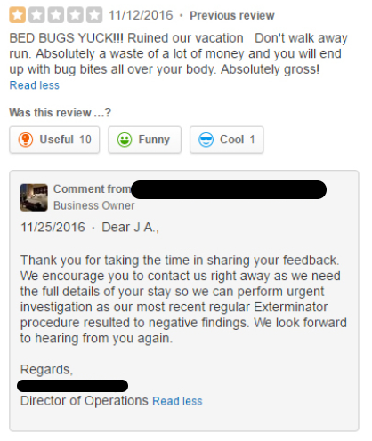 online reputation management reply to negative review